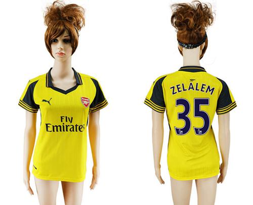 Women's Arsenal #35 Zelalem Away Soccer Club Jersey - Click Image to Close
